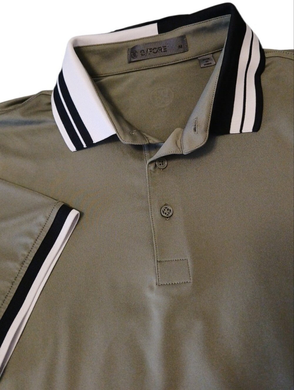 G/FORE Golf Shirt - Contrast Collar Tech Jersey -Isle Green-Medium